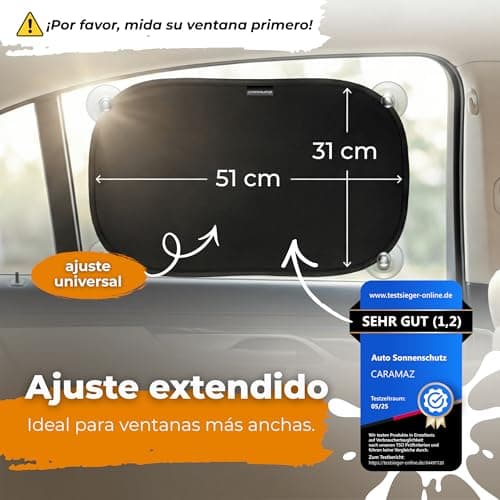 Detalle 2 de CARAMAZ Parasol coche UV 51x31 cm