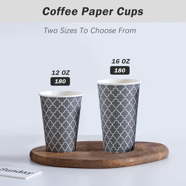 Detalle de Lamosi Coffee Cups 12 oz disposable paper cups