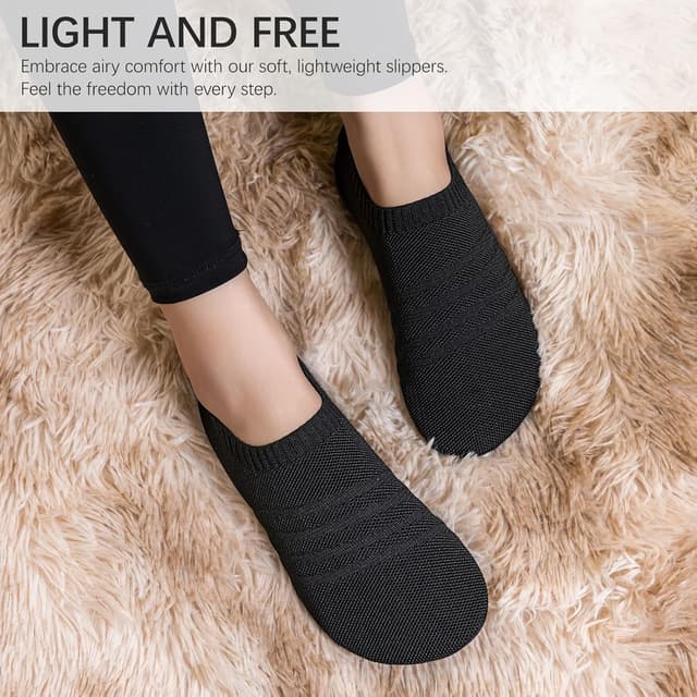 Detalle de Sosenfer Barfuß-Hausschuhe Unisex: rutschfeste Slip-on Pantoffeln für drinnen & draußen