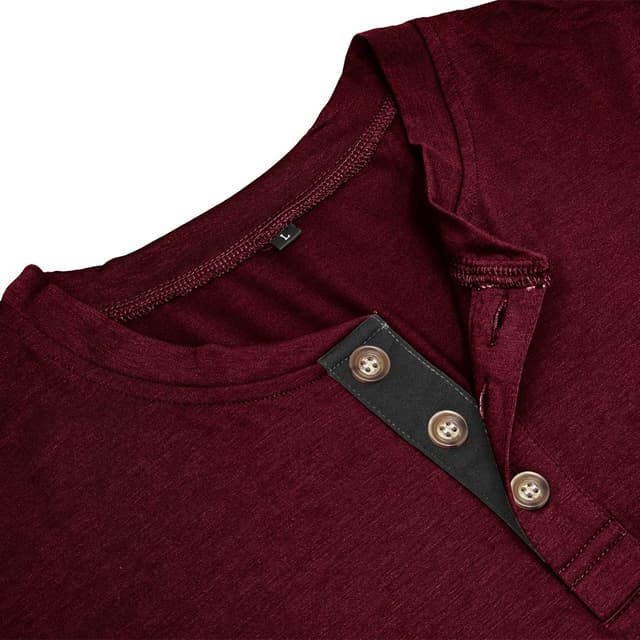 Detalle 2 de Henley Longsleeve Poloshirt für Männer