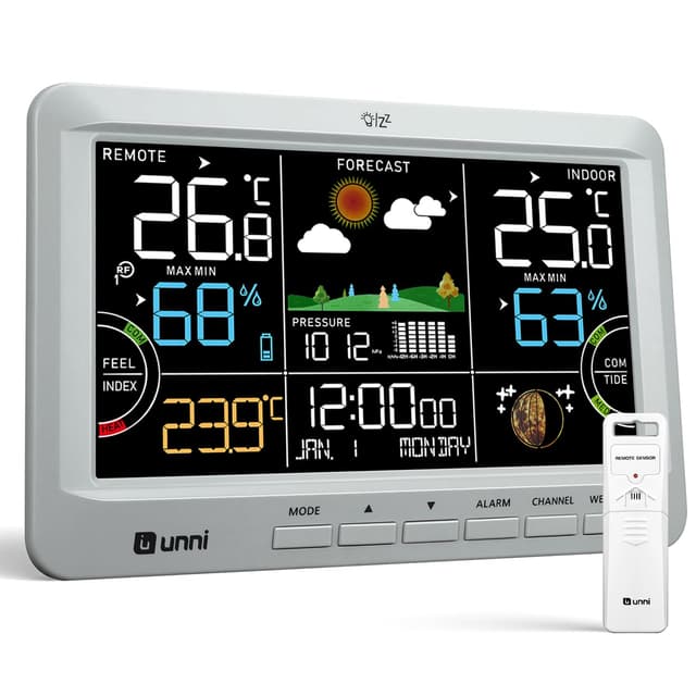 Thumbnail 6 de Station météo sans fil BLA : thermomètre intérieur/extérieur avec hygromètre, chaleur rosée et rétroéclairage réglable