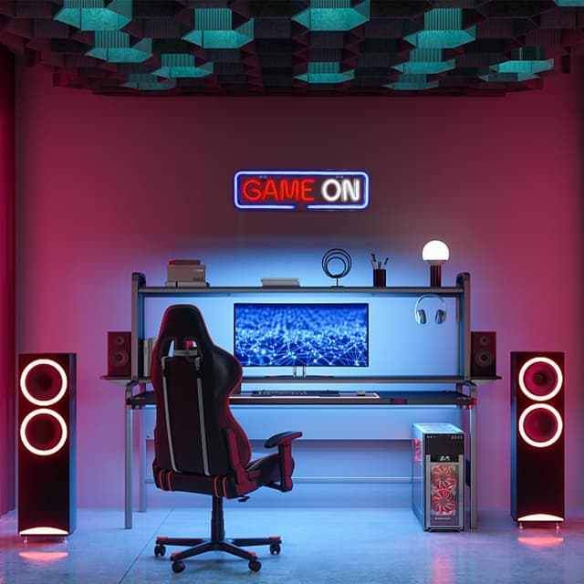 Detalle 2 de Game On Letrero de neón para salas de juego