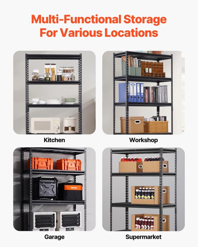 Thumbnail 7 de VEVOR Estanterías de Metal Ajustables 5 Niveles ⚙