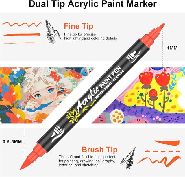 Detalle de NICETY Acrylic Paint Pens 60 Colours