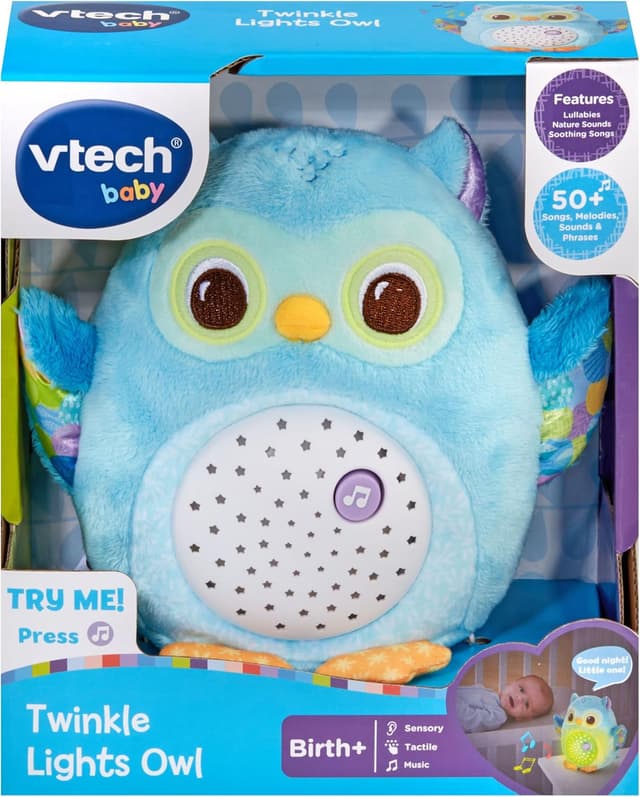 Detalle de VTech Baby Twinkle Lights Owl soothing toy with nature sounds, white noise and songs (English version)