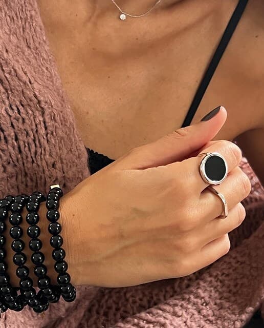 Thumbnail 2 de Ginette NY Anillo Disc Rings Oro 18k ónix