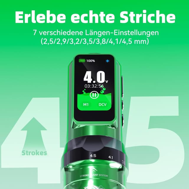 Detalle de Dragonhawk Tattoo Maschine Fold Pro „Year of the Horse Edition“ – kabellose Tätowiermaschine mit Mcore‑C4 Motor