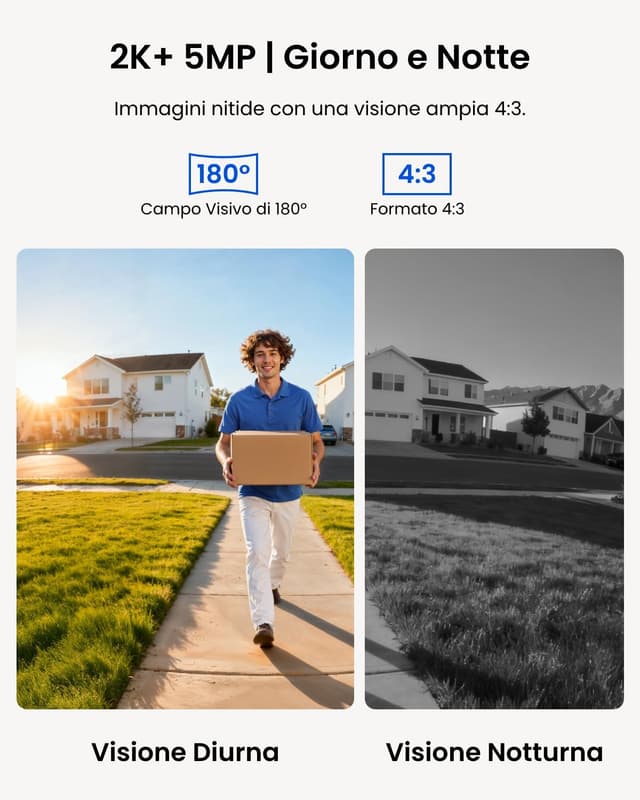 Detalle 2 de Reolink Videocitofono PoE cablato 5MP con Chime, audio bidirezionale e vista diagonale 180° (bianco)