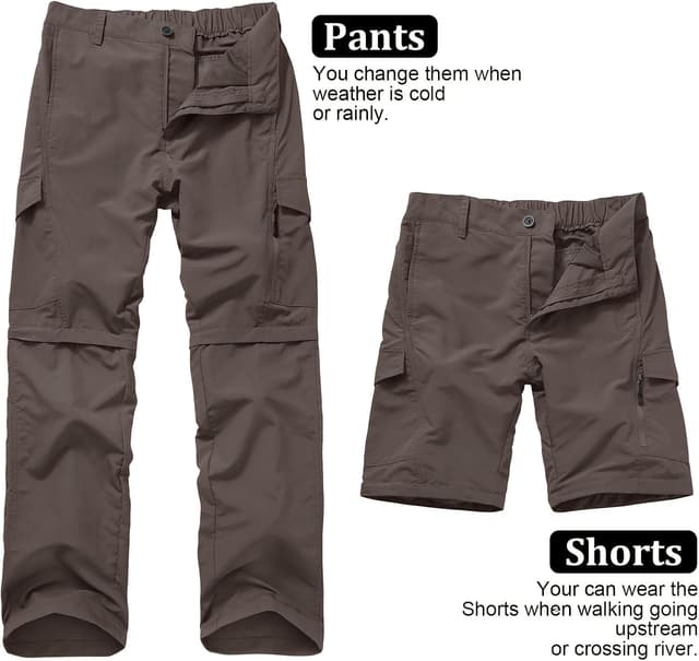 Detalle de Jessie Kidden men’s hiking walking trousers – quick-dry, waterproof and zip-off cargo pants