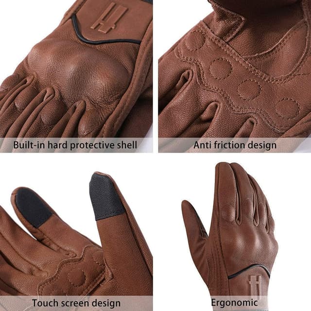 Thumbnail 1 de Harssidanzar Womens Goatskin Leather Motorcycle Gloves