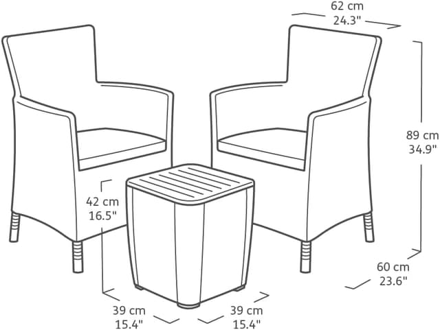 Thumbnail 1 de Keter Set Balcone Iowa 2 Poltrone Grafite
