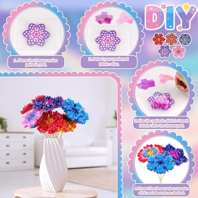 Detalle 2 de Eichhoo Poke-in Flower Craft Kit 10 Flowers