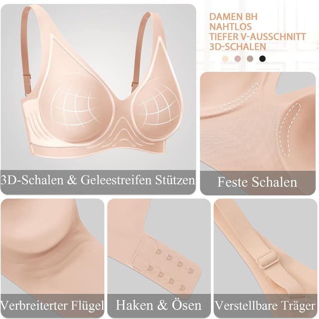 Detalle de Ganado Damen BH V-Ausschnitt ohne Bügel