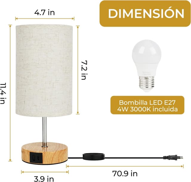 Thumbnail 4 de Suright Lámpara táctil regulable 11,4"