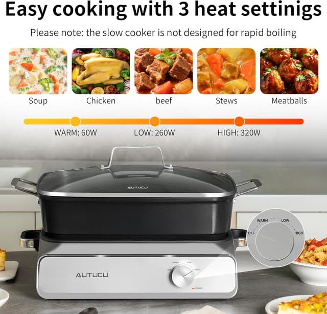 Thumbnail 2 de AUTUCU Slow Cooker 10-Quart