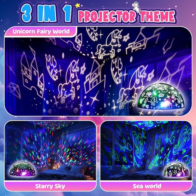 Detalle de Einhorn Nachtlicht Projektor 4 in 1