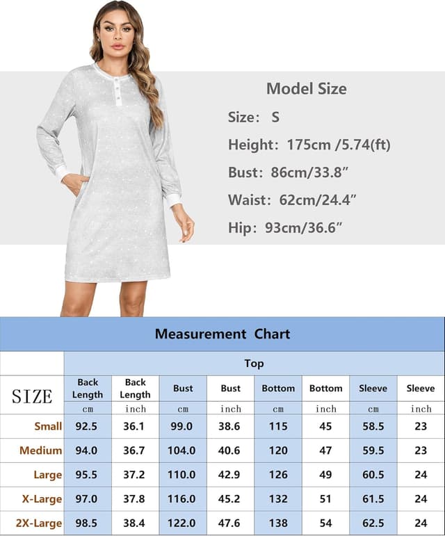 Thumbnail 5 de Jahetuul Camisón Mujer Algodón Estrellas