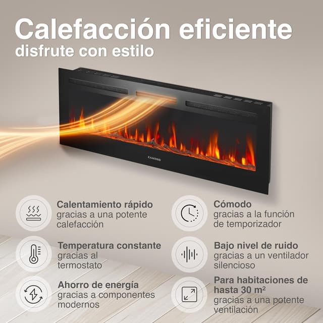 Detalle 2 de KAMINIO Marlon chimenea eléctrica 50"
