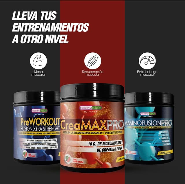 Thumbnail 8 de Healthy Fusion Creatina Monohidrato 10,000mg 💪 Sandía 300g