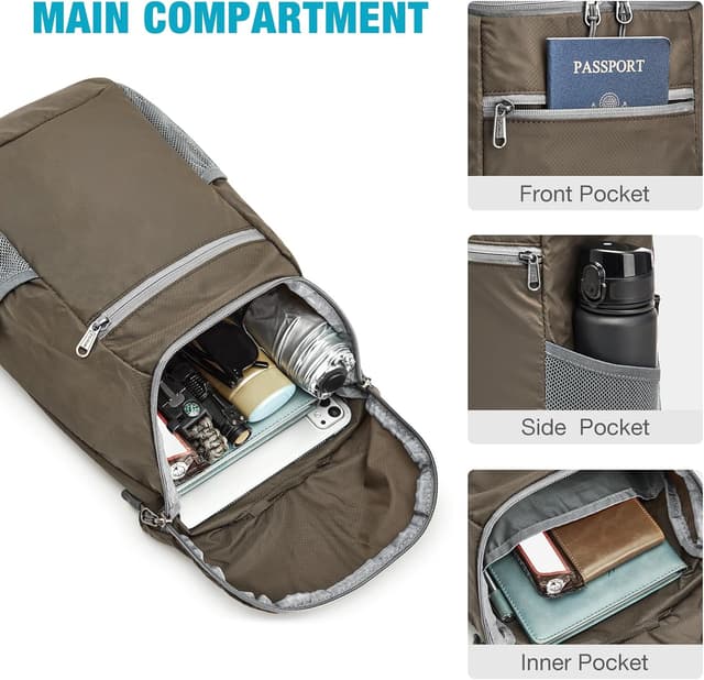 Detalle de G4Free 11L Ultra Lightweight Backpack (Small Foldable Rucksack) – unisex daypack for hikes, cycling and everyday trips