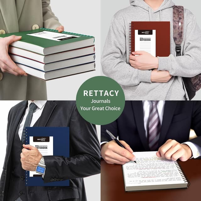 Detalle 2 de RETTACY A5 Wirebound Spiral Notebook (14.5 x 21cm) – Dark green, 150 sheets / 300 pages, 100gsm college-ruled