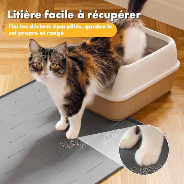 Detalle 2 de Pieviev Tapis Litière Chat Silicone 86x56cm
