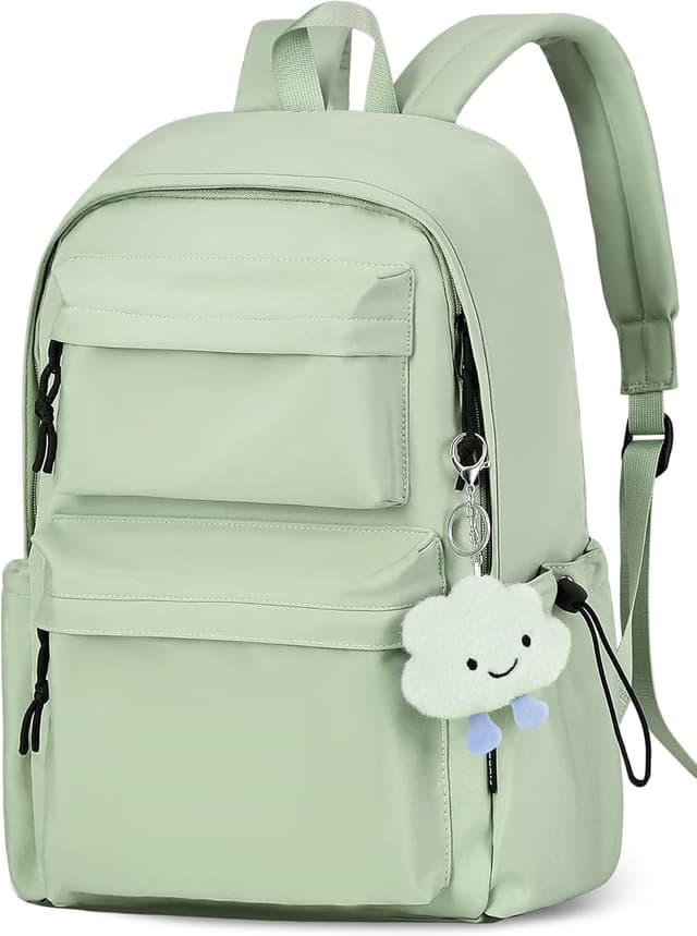 Detalle de Fioretto FIORETTO Damen Rucksack / Schulrucksack für Mädchen & Jungen – Laptopfach bis 15,6 Zoll, Anti-Diebstahl-Tasche, 20 Liter, Grün