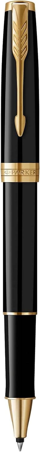 Detalle de Parker Sonnet roller inchiostro con punta sottile, finitura oro su laccatura nera (con confezione regalo)