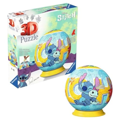 Detalle de Ravensburger Puzzle 3D Bola Disney Stitch, 72 piezas 🧩