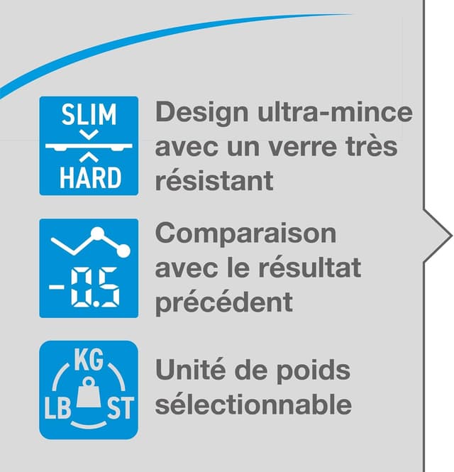 Detalle 2 de Citizen HMS324 : pèse-personne numérique haute précision ultra-fin en verre trempé, Step-On (noir)