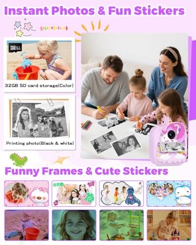Detalle 2 de CHRERNA Appareil photo instantané enfants HD 48MP