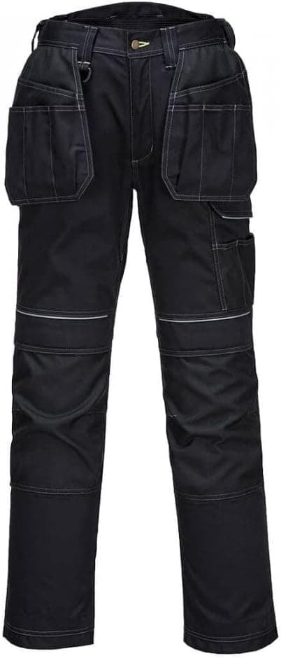 Detalle de Portwest Holster Work Trouser: pantaloni da lavoro con tasche per ginocchiere e vestibilità flessibile