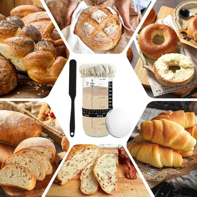 Thumbnail 6 de CEOTIS 24oz Sourdough Starter Jar Kit with tools 🥣