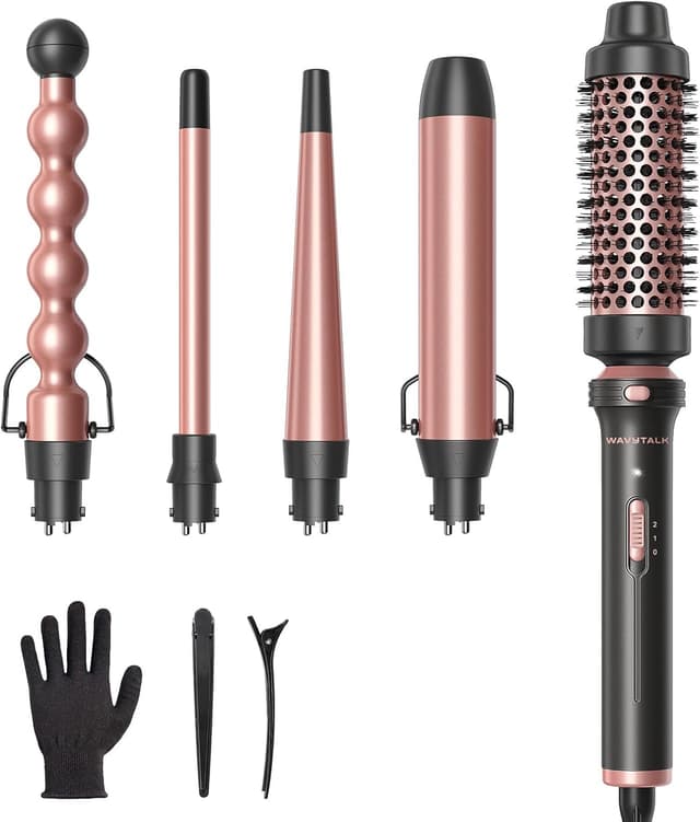 Detalle de Wavytalk 5 in 1 Curling Wand Set (Multi Curl) with Thermal Brush + 4 Interchangeable Ceramic Barrels (0.5–1.25 in)
