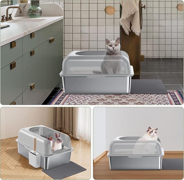 Thumbnail 5 de Gimars XXL Bac à Litière en INOX 37L