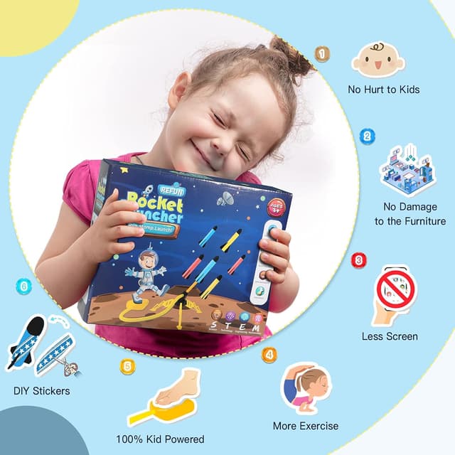 Thumbnail 2 de REFUN Rocket Launcher 6 rockets toy 🚀