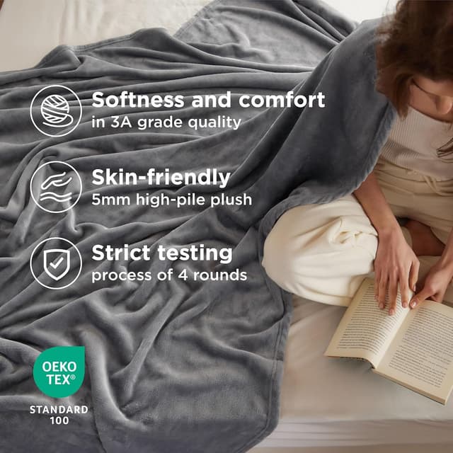 Detalle de Bedsure Fleece Throw Blanket 130x150 cm 🛋