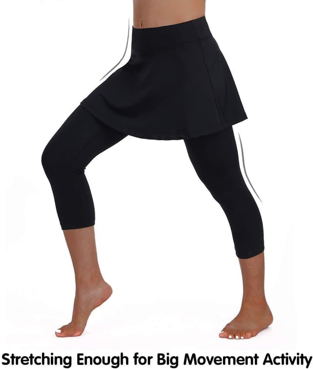 Detalle de ANIVIVO Skirted Legging for Women with Pockets and Flared Skirt (3/4 Length)