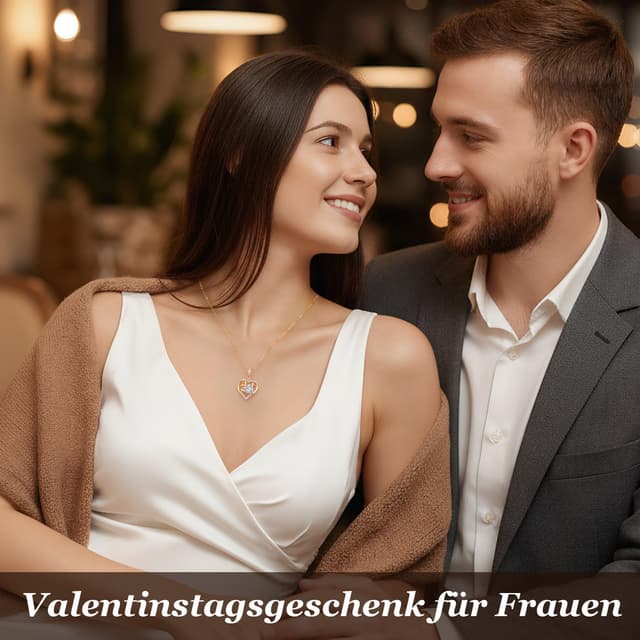 Detalle de Collier femme CDE double cœur infini avec pendentif cœur et zirconium