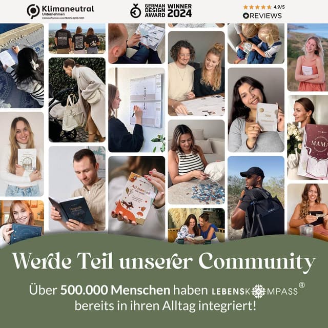 Thumbnail 6 de Lebenskompass Buchhülle – Buchtasche aus veganem PU