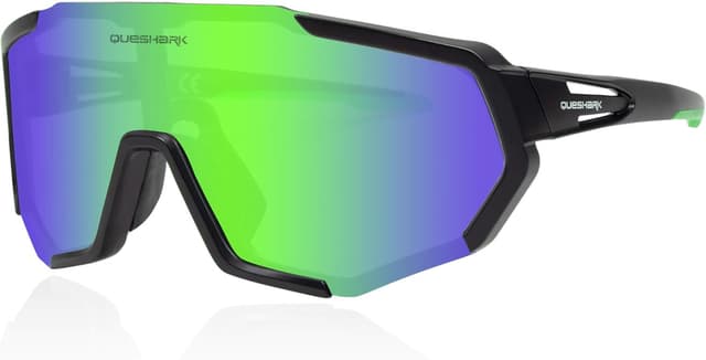 Detalle de Queshark Occhiali Veloci in TR90 con lenti policarbonato UV400: occhiali sportivi da ciclismo