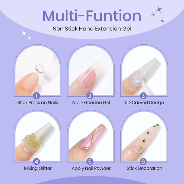 Detalle de SUPWEE Fester Builder Gel für Nagellack (60 g) – klares 3D-Hartgel für Nagelverlängerung, Aufbau & Nail Art