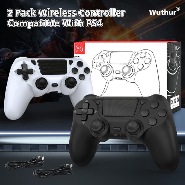 Thumbnail 5 de Wuthur 2 Pack Wireless Controller 1000 mAh