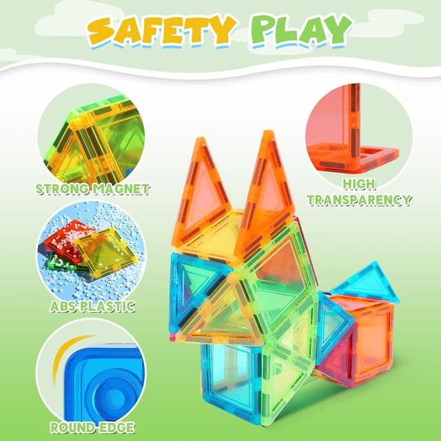 Thumbnail 4 de Magnetische Bauklötze Spielzeug 60 Stück