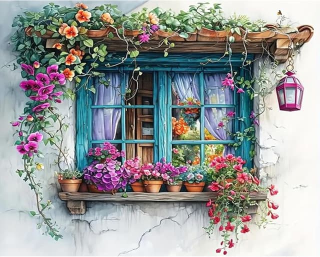 Detalle de JATOK Paint by Numbers for Adults (16x20in) – beginner-friendly acrylic painting kit on coloured canvas