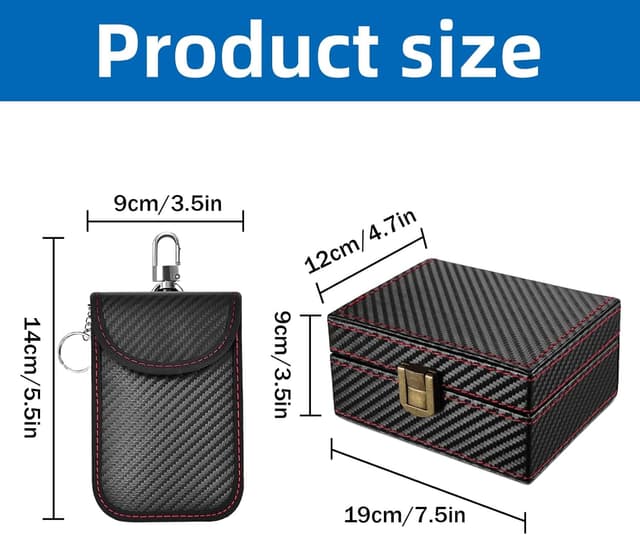 Detalle 2 de DYUEE Faraday Box for Car Keys (19x12x9cm) + Faraday Pouch, RFID Signal Blocker for Key Fobs (Large)
