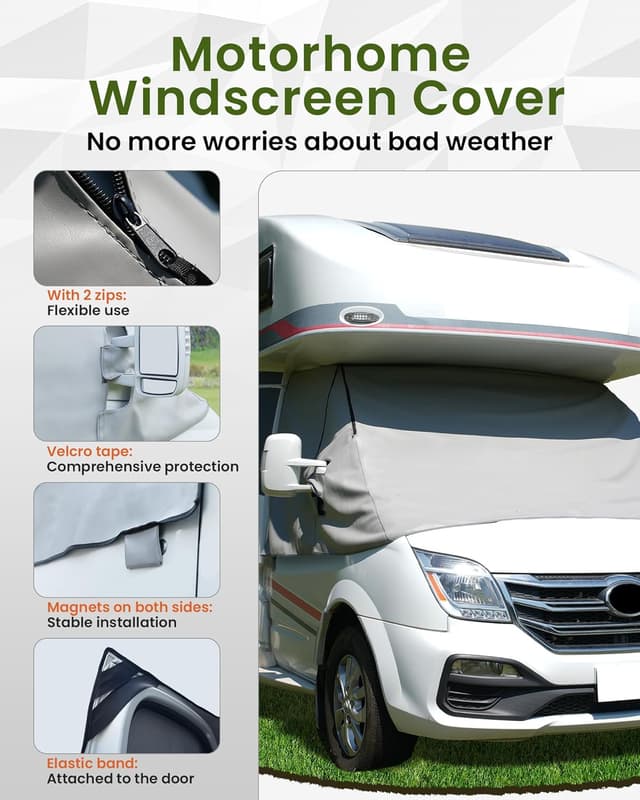 Detalle 2 de Ezcasch Windscreen Cover with Zip – for Fiat Ducato (from 2006) and related models