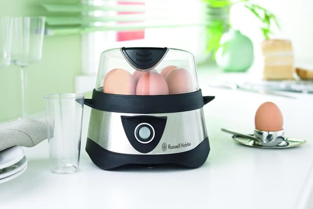 Detalle de Russell Hobbs Cook@Home 14048-56 : cuiseur d’œufs vapeur et poêlage, pour 7 œufs