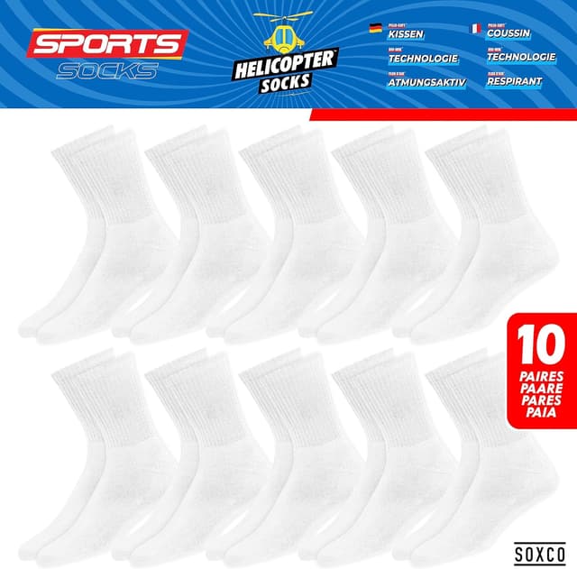 Detalle de SOXCO 10 Pairs Sports Socks for Men Crew Socks (Pack of 10)