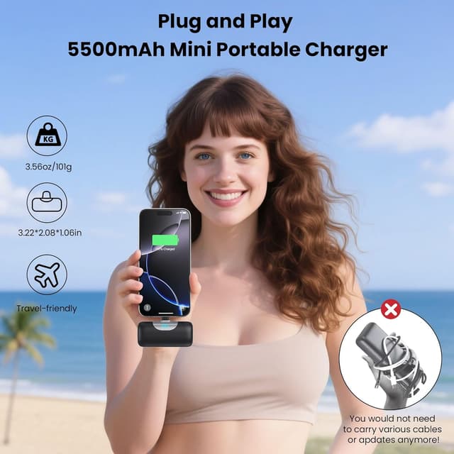 Thumbnail 1 de Mini Power Bank 5500mAh USB-C cargador portátil